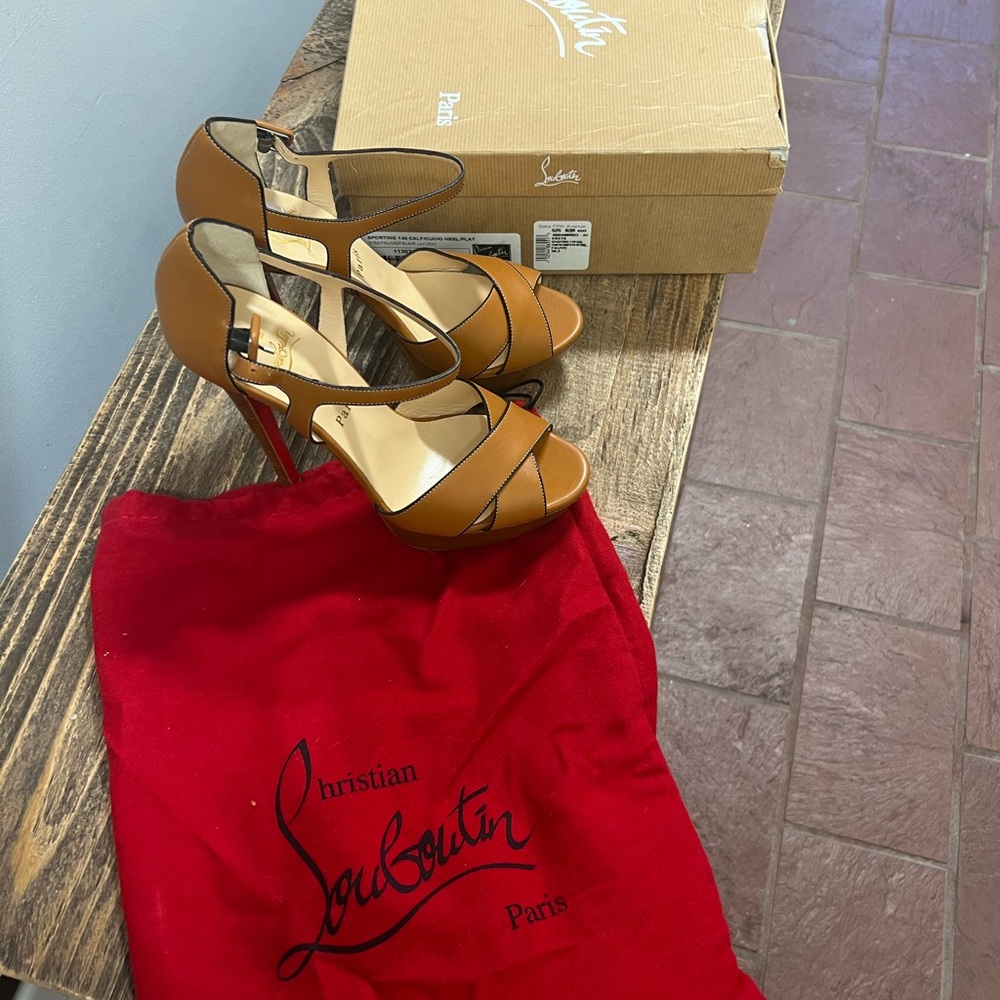 Christian louboutin 38.5 sporting leather sandals NEW. Never worn
